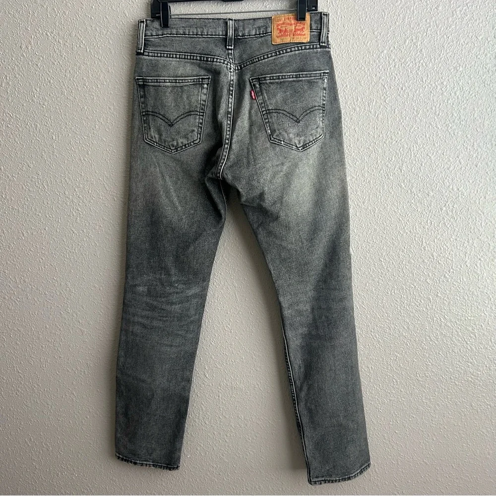 Levi’s 511 Slim Fit Gray Black Distressed Patched Knee stretch Jeans‎